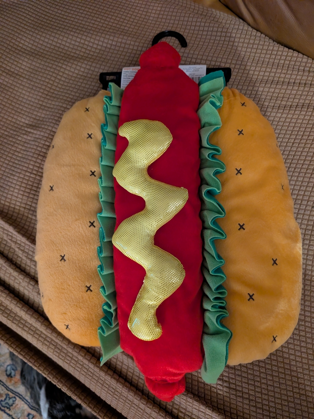 NWT Thrills & Chills Plush Hot Dog Dog Costume — Red, Yellow & Green
